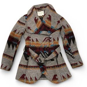 American Rag women's belted western/southwest/Aztec print wrap jacket